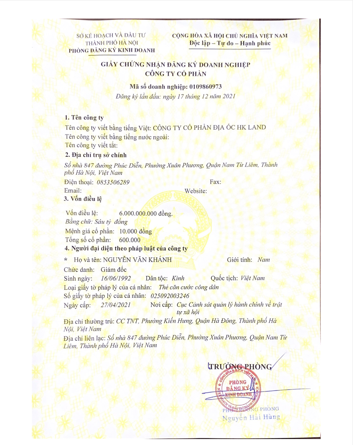 Giấy phép kinh doanh