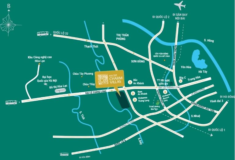 Vị trí dự án Hà Đô Charm Villas