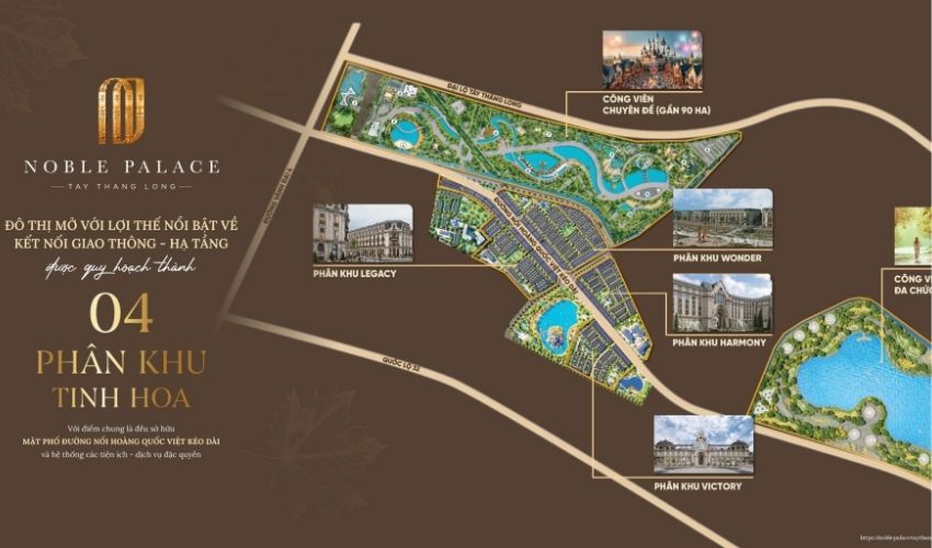 Dự án Noble Palace Tây Thăng Long được chia làm 4 phân khu
