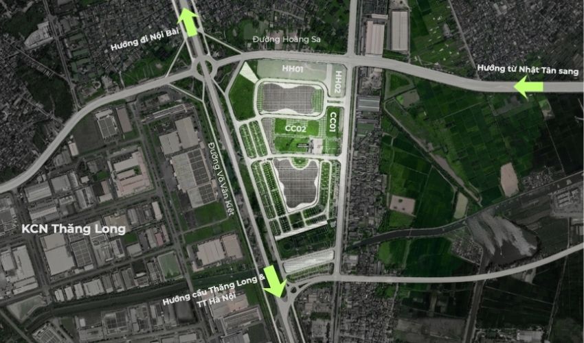 Vị trí dự án Hateco Đông Anh – Kim Chung