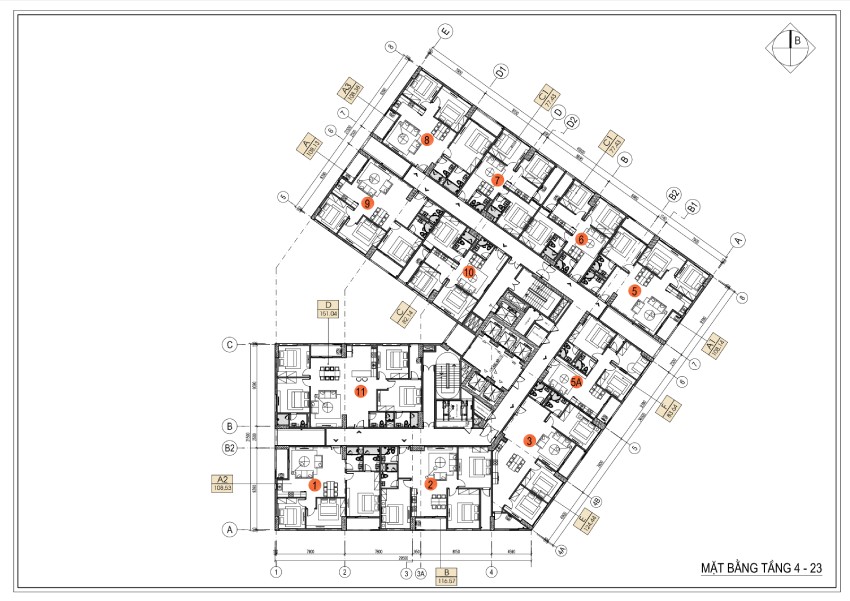 Mặt bằng căn hộ Chung cư Phú Diễn