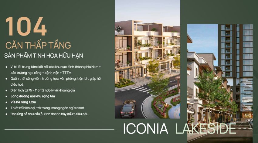 Iconia Lakeside 54 Tố Hữu gồm 104 căn Liền kề & Shophousr trên mặt đường Tố Hữu